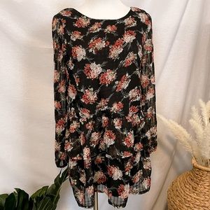 TOBI Floral Long Sleeve Mini Dress